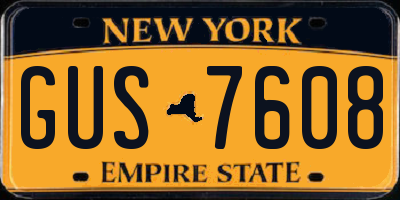 NY license plate GUS7608