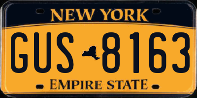 NY license plate GUS8163