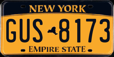 NY license plate GUS8173