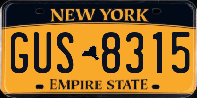 NY license plate GUS8315
