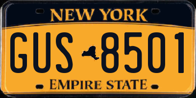 NY license plate GUS8501