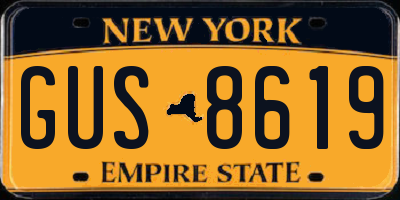 NY license plate GUS8619