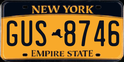 NY license plate GUS8746