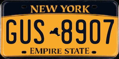 NY license plate GUS8907
