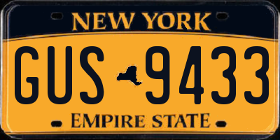 NY license plate GUS9433