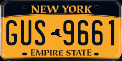 NY license plate GUS9661