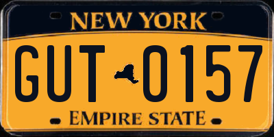 NY license plate GUT0157