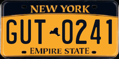NY license plate GUT0241