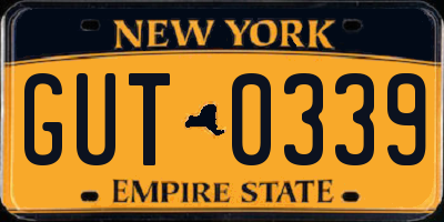 NY license plate GUT0339