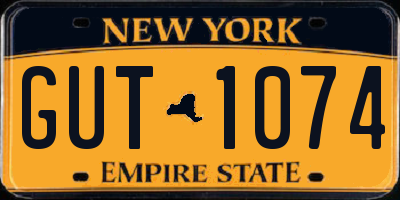 NY license plate GUT1074