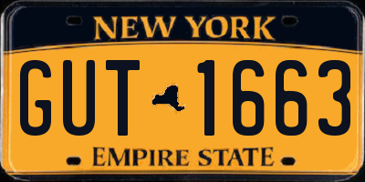 NY license plate GUT1663