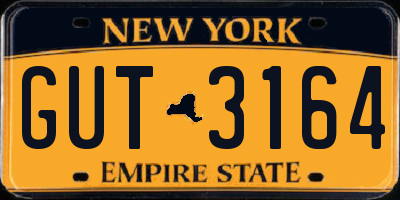 NY license plate GUT3164