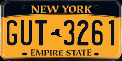 NY license plate GUT3261