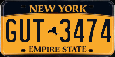 NY license plate GUT3474