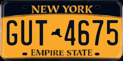 NY license plate GUT4675