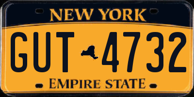 NY license plate GUT4732