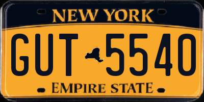 NY license plate GUT5540