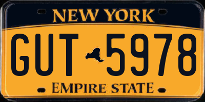 NY license plate GUT5978
