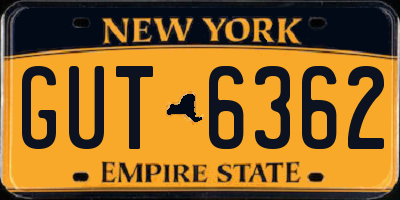 NY license plate GUT6362