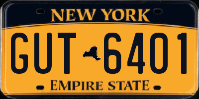 NY license plate GUT6401