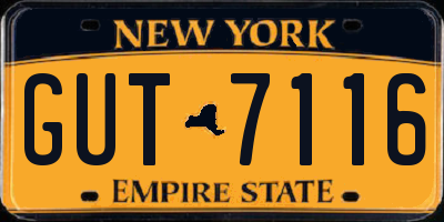 NY license plate GUT7116