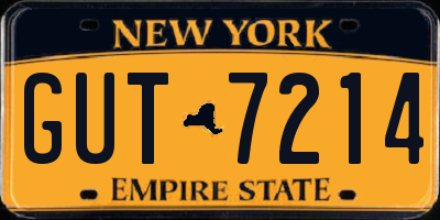 NY license plate GUT7214