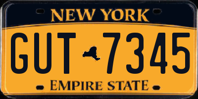 NY license plate GUT7345