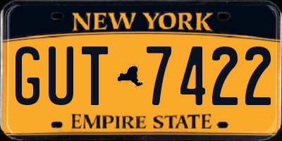 NY license plate GUT7422