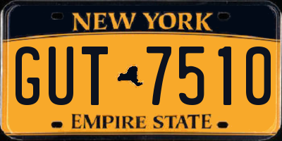 NY license plate GUT7510