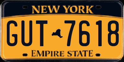 NY license plate GUT7618