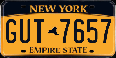 NY license plate GUT7657
