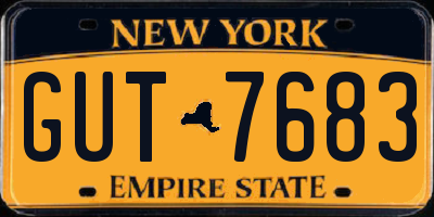 NY license plate GUT7683