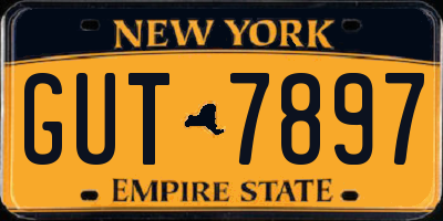 NY license plate GUT7897