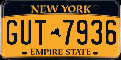 NY license plate GUT7936
