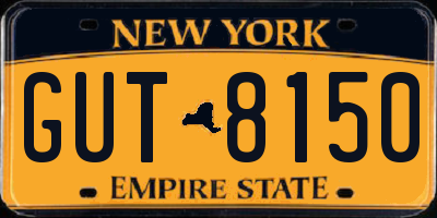 NY license plate GUT8150