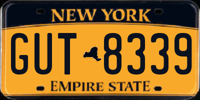 NY license plate GUT8339
