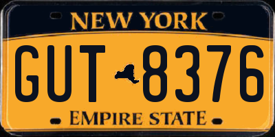 NY license plate GUT8376