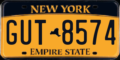 NY license plate GUT8574