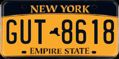 NY license plate GUT8618