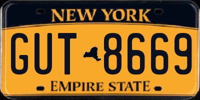NY license plate GUT8669