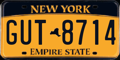 NY license plate GUT8714
