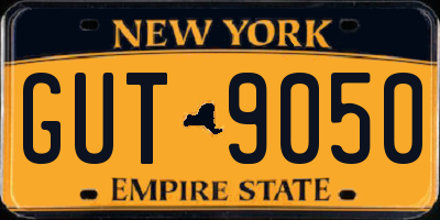 NY license plate GUT9050