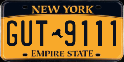 NY license plate GUT9111