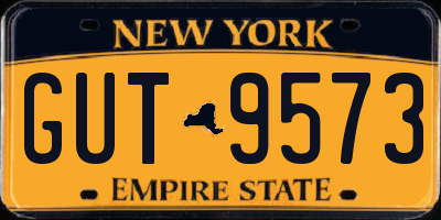 NY license plate GUT9573