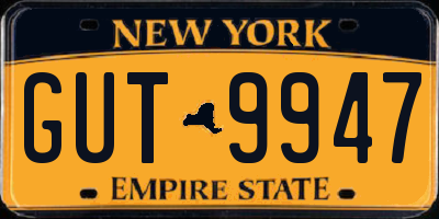 NY license plate GUT9947