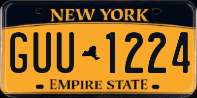 NY license plate GUU1224