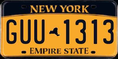 NY license plate GUU1313