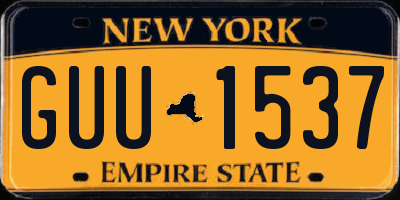 NY license plate GUU1537