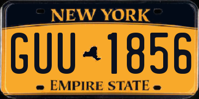 NY license plate GUU1856