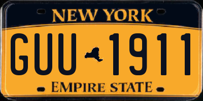 NY license plate GUU1911